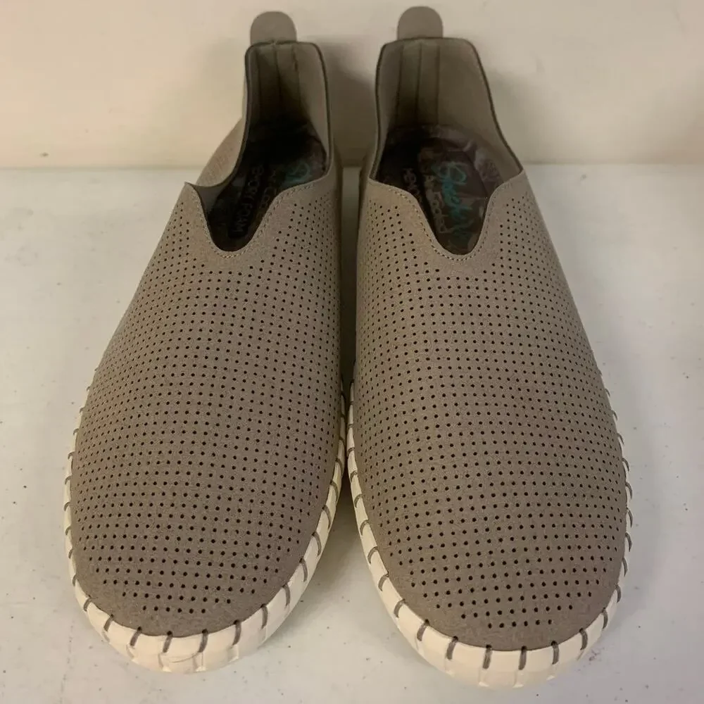 Skechers Women’s Size 7.5 Espadrilles Casual Slip On Sneakers, Taupe